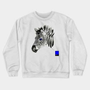 ZEBRA BLUE - black full  by COLORBLIND WorldView Crewneck Sweatshirt